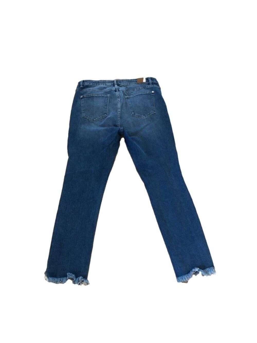Judy Blue Size 15/32 Skinny Fit distressed frayed hem highrise medium wash jeans - Picture 2 of 13